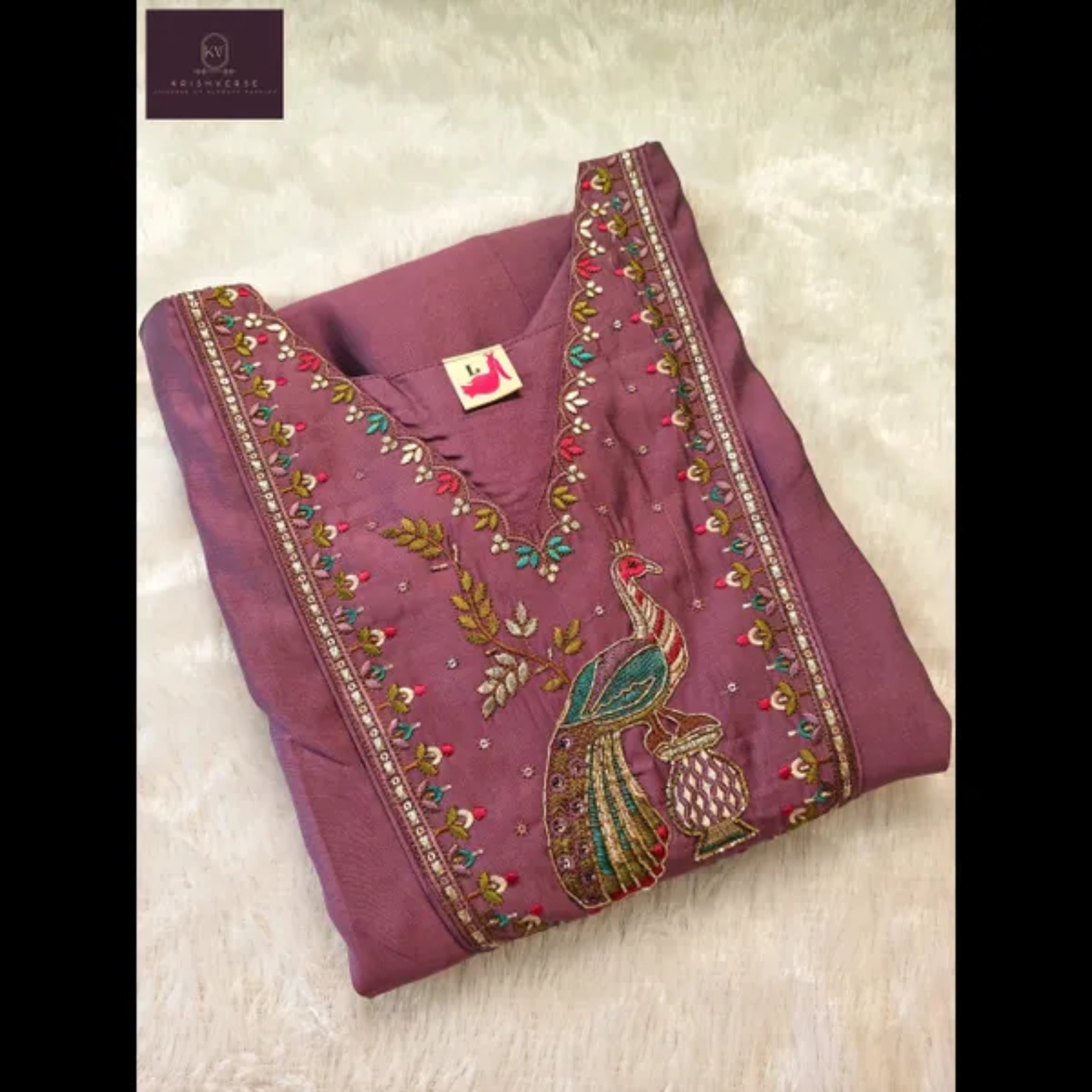 Lavender Embroidered Kurta Set with Dupatta (Festive / Occasion Wear)