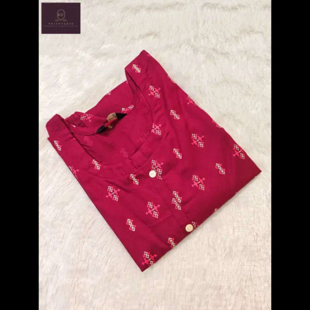 Maroon Premium Cotton Kurta | Everyday Comfort