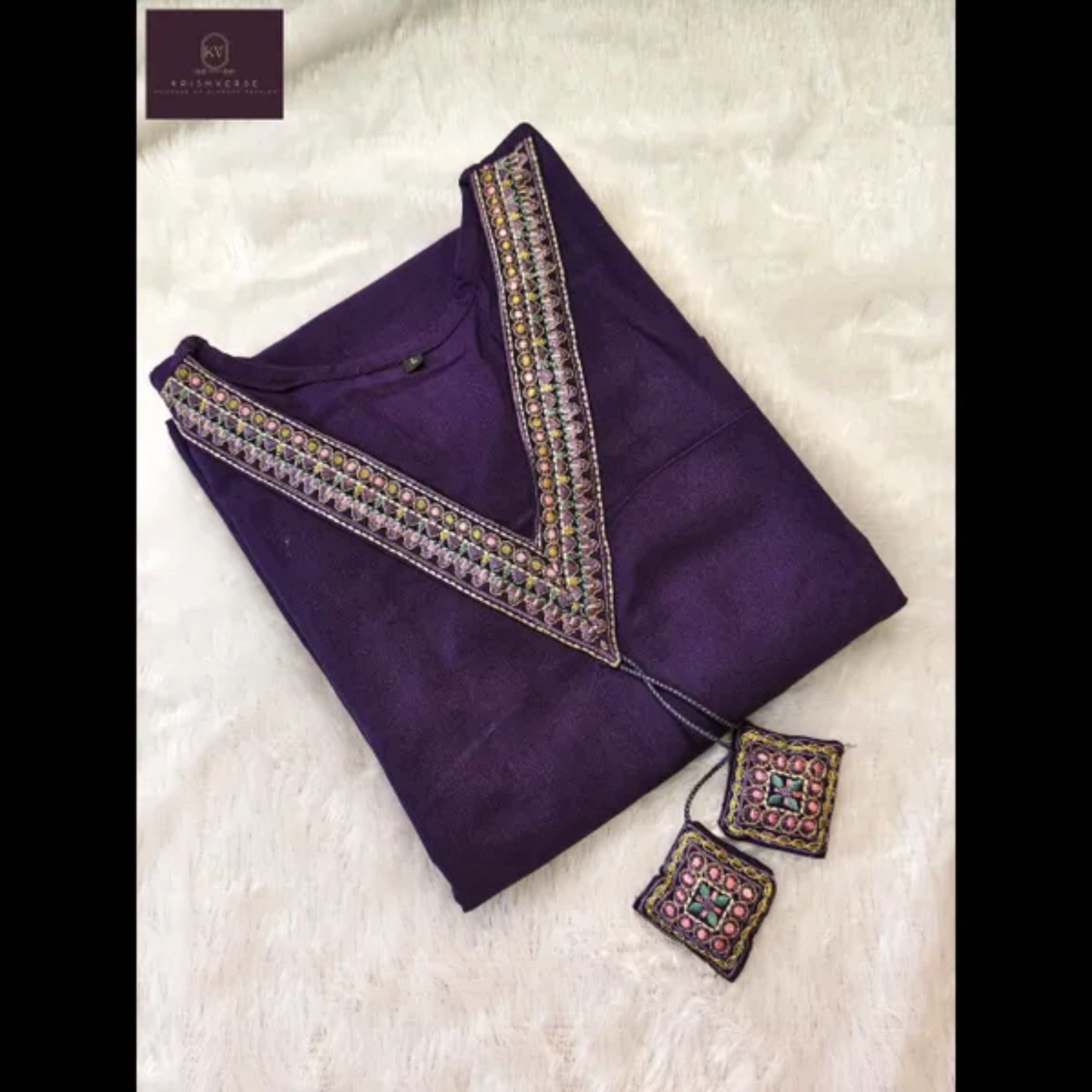 Bold Purple Embroidered Kurta Set – Elegant Ethnic Wear