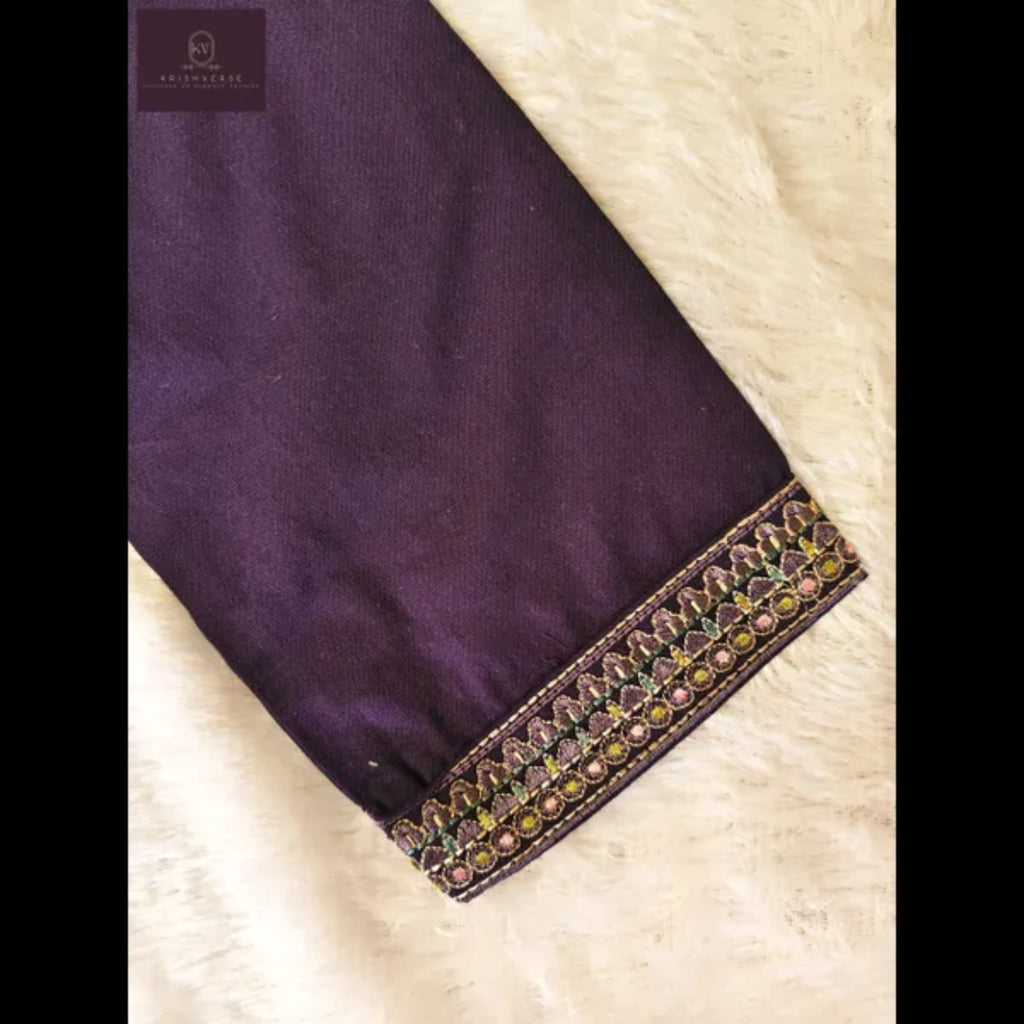 Bold Purple Embroidered Kurta Set – Elegant Ethnic Wear