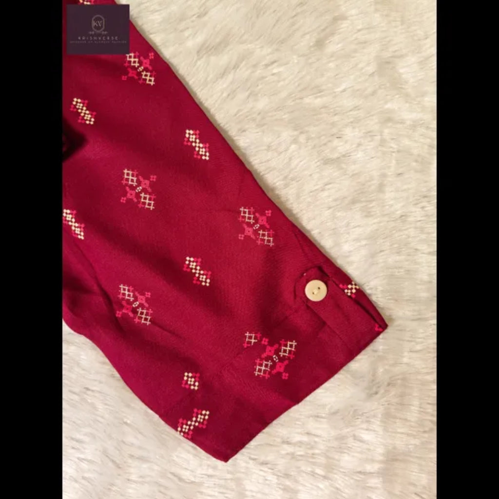 Maroon Premium Cotton Kurta | Everyday Comfort