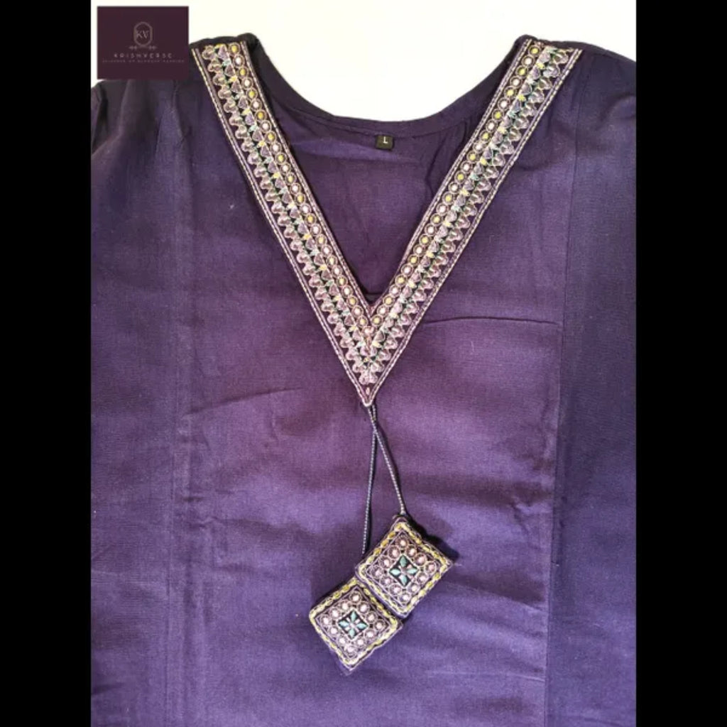 Bold Purple Embroidered Kurta Set – Elegant Ethnic Wear