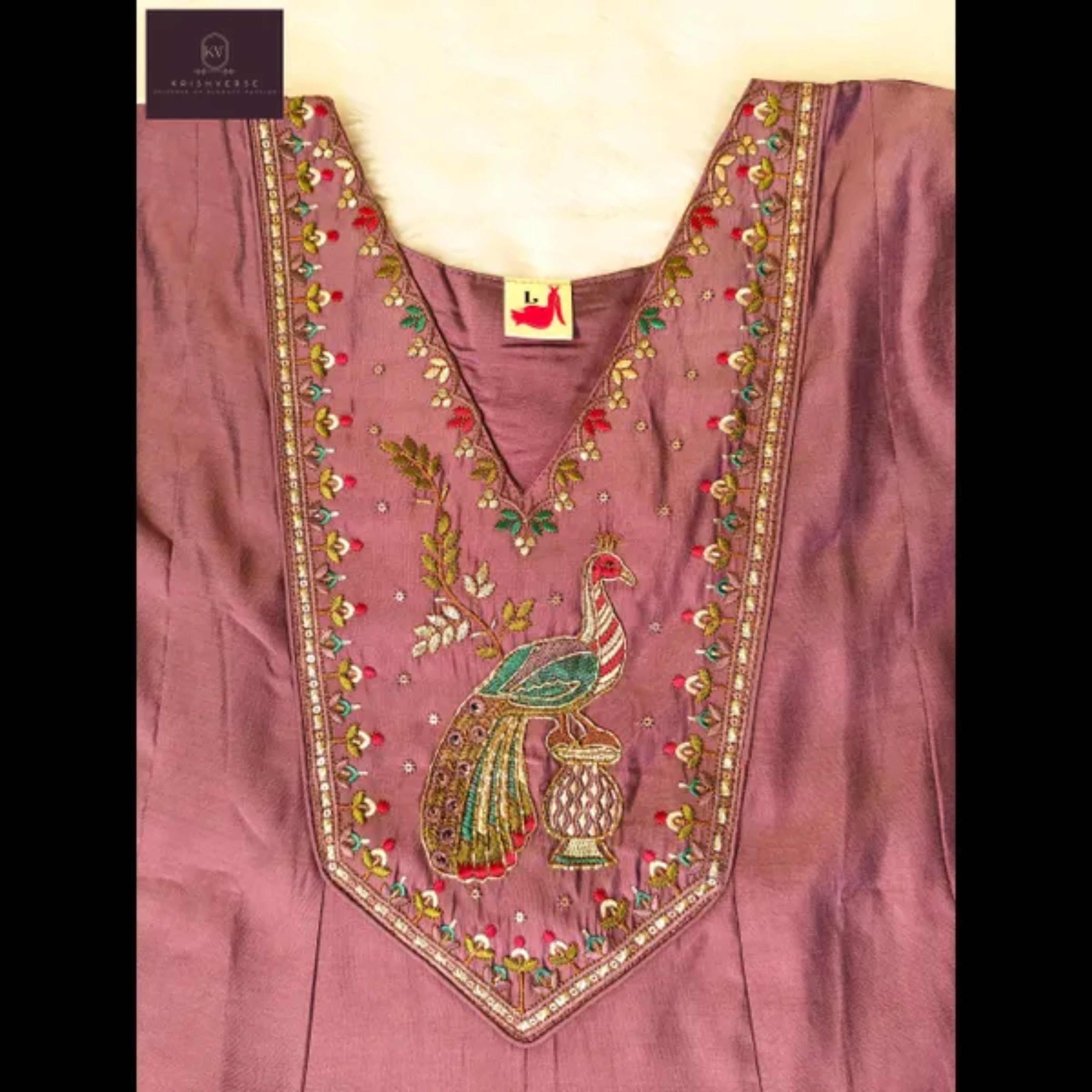 Lavender Embroidered Kurta Set with Dupatta (Festive / Occasion Wear)
