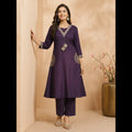 Bold Purple Embroidered Kurta Set – Elegant Ethnic Wear