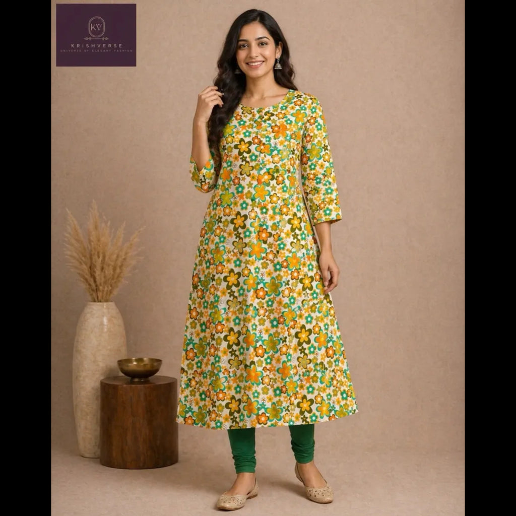 Floral Bloom Printed Cotton Kurta