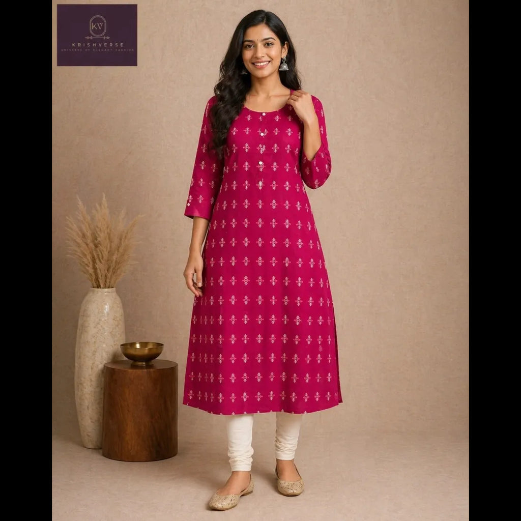 Maroon Premium Cotton Kurta | Everyday Comfort