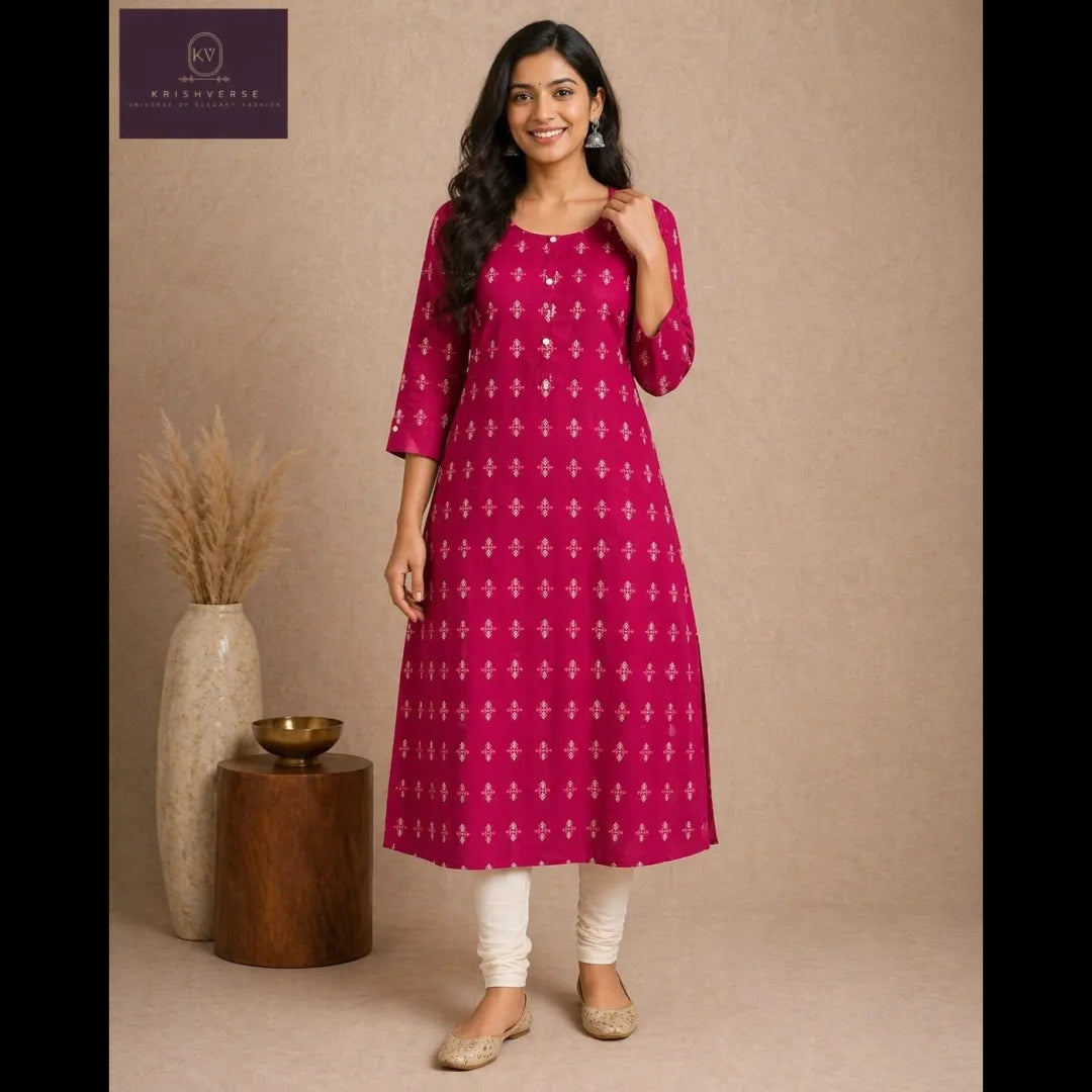 Maroon Premium Cotton Kurta | Everyday Comfort