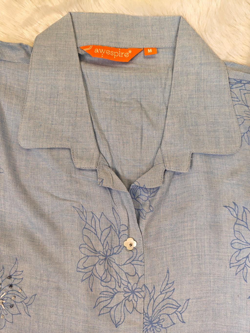 Aqua Blue Cord Set | Premium Linen Fabric | Elegant Tread & Beads Work