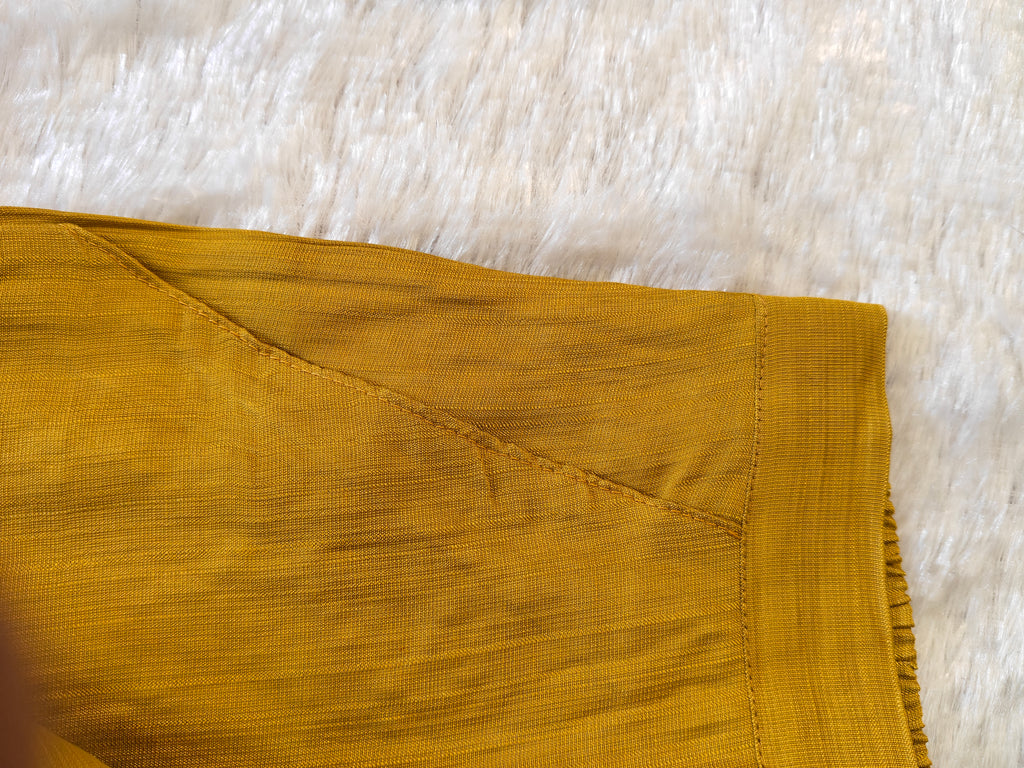 Mustard Cord Set | Premium Vatican Fabric | Hakoba Embroidery