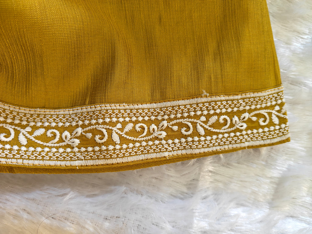 Mustard Cord Set | Premium Vatican Fabric | Hakoba Embroidery