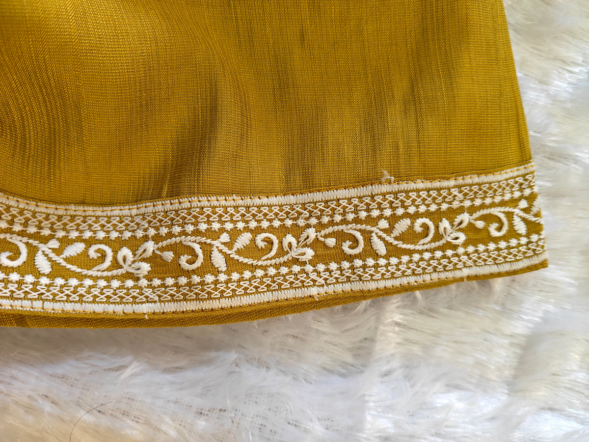 Mustard Cord Set | Premium Vatican Fabric | Hakoba Embroidery