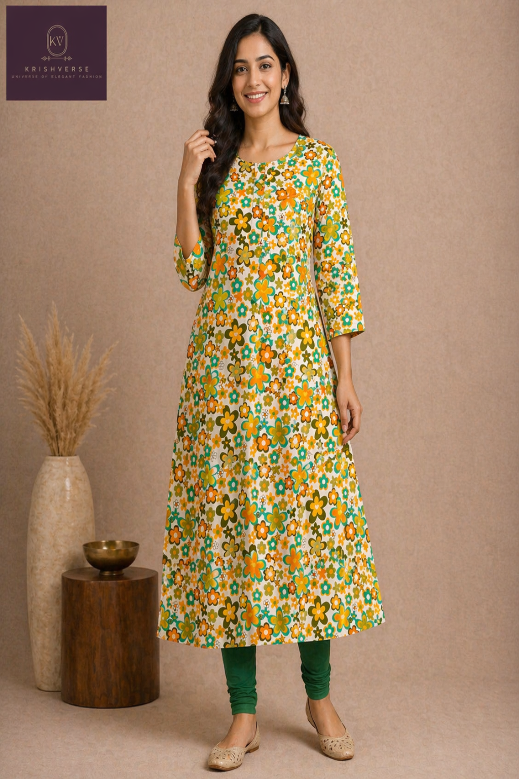 Floral Bloom Printed Cotton Kurta